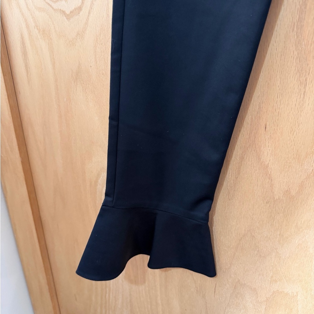 Pinko Black Cropped Ruffled Slacks - Picture 2 of 5